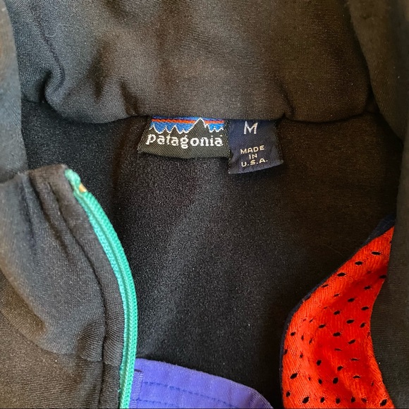 Patagonia Half Zip Shirt Top Vintage USA Made Base Layer Long Sleeve 1990 Rare - Picture 6 of 7